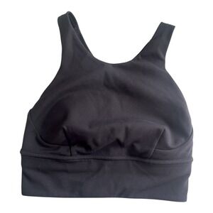Lululemon Black Wunder Train Long-Line‎ Sports Bra Medium Support Sz 4 Gym